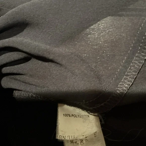 Zara Basic Dark Gray Pleated Ruffle Blouse Long Sleeve Sheer Women’s Size M - Picture 7 of 7